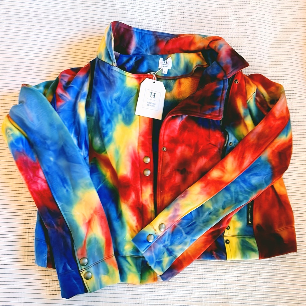 Tie-Dye Multicolor Moto Jacket